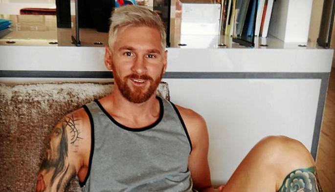 Leo Messi, de rubio
