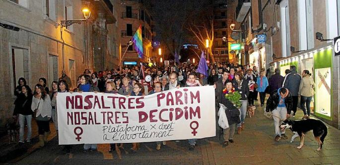 Manifestación contra la reforma de la ley del aborto en Palma