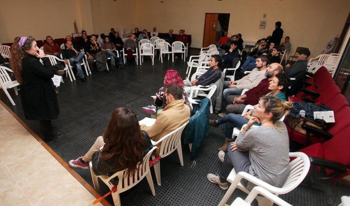 una de las últimas asambleas de Podemos Evissa celebrada en los locales sindicales.