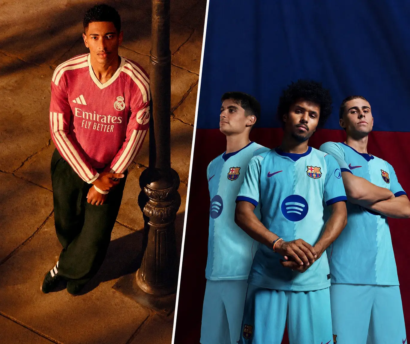 Barça y Real Madrid estrenan sus terceras equipaciones: ¿con cuál te quedas?