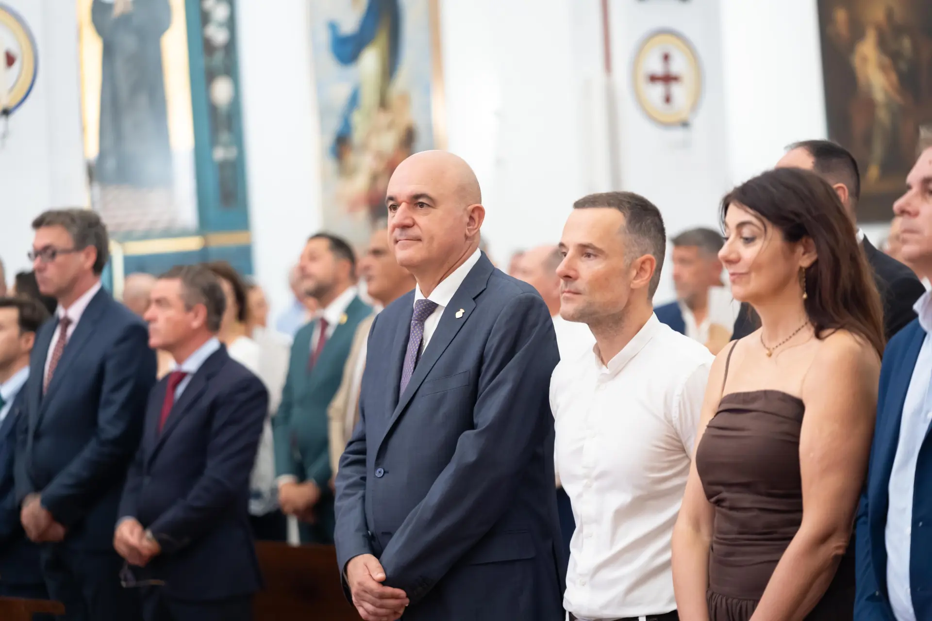 Marcos Serra y Vicent Marí, así como el obispo de Ibiza, Vicent Ribas, cenaron y vieron el castillo de fuegos artificiales