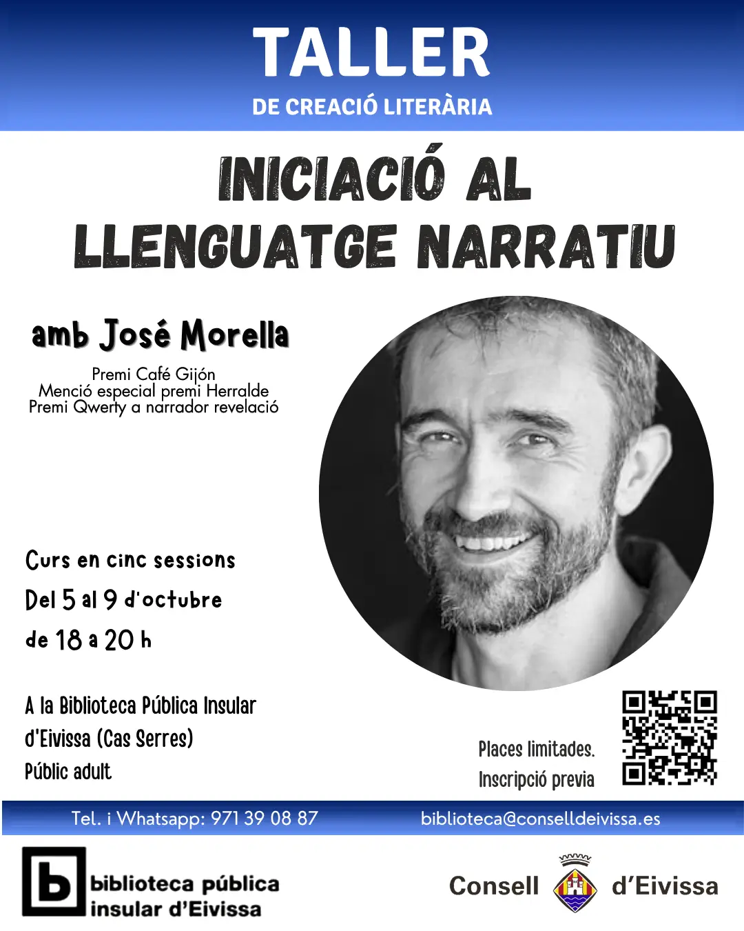 José Morella impartirá un taller de iniciación al lenguaje narrativo en la Biblioteca Pública Insular