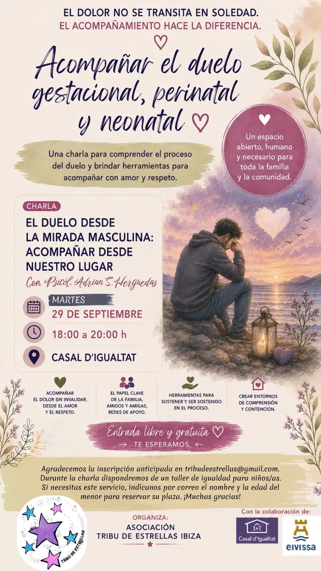 Ibiza acoge una charla abierta sobre el duelo gestacional, perinatal y neonatal desde la perspectiva masculina