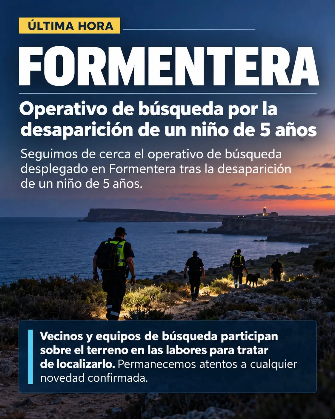 Aparece en buen estado el niño de cinco años desaparecido en Formentera