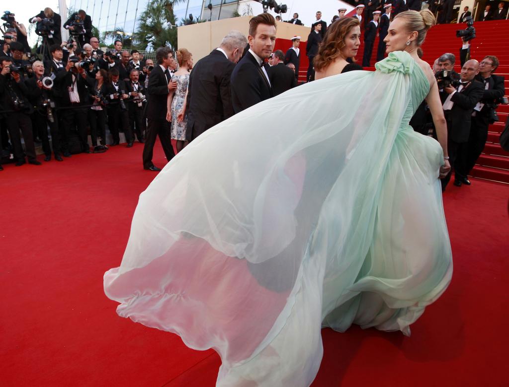 Jury members of the 65th Cannes Film Festival McGregor Devos and Kruger arrive on the red carpet for the screening of the film M