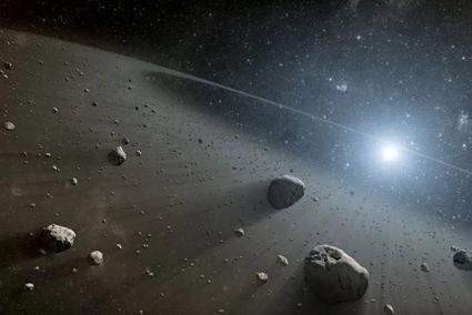 Ilustración de un artista del cinturón de asteroides.