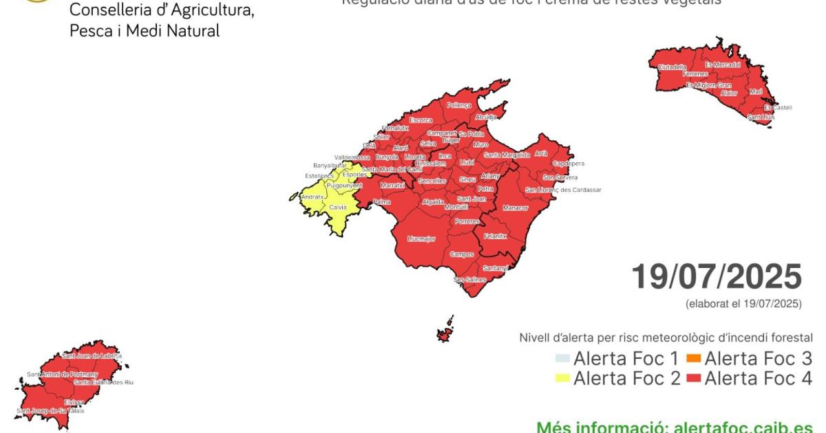 Alerta máxima por riesgo de incendios en Ibiza y Formentera