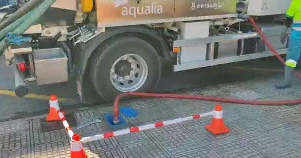 Se pone en marcha una instalación para aprovechar el agua subterránea que brotaba sin control en un parking de Ibiza