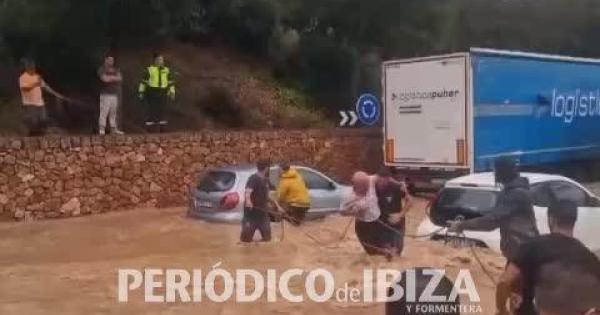 Caos y rescates in extremis por las lluvias torrenciales en Ibiza